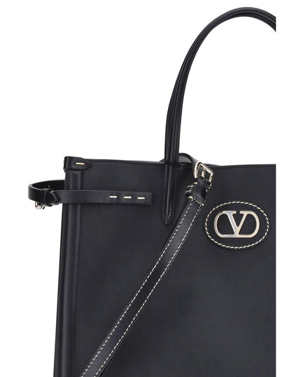 Valentino Garavani Black Calf Leather Bos Taurus Shoulder Bag
