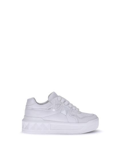 Valentino Garavani White Calf Leather Bos Taurus Chunky Sneakers