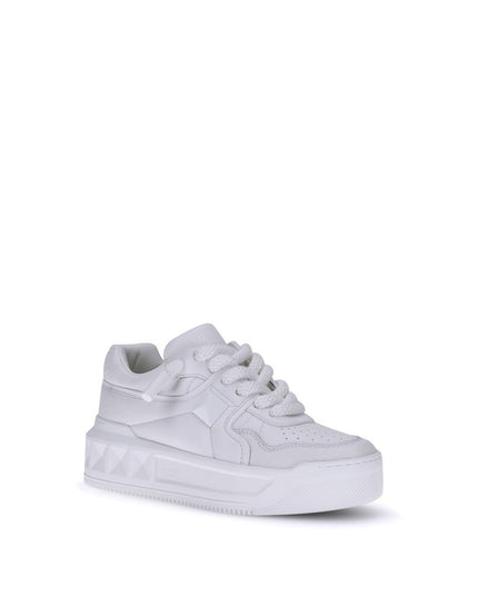 Valentino Garavani White Calf Leather Bos Taurus Chunky Sneakers
