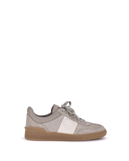 Valentino Garavani Beige Calf Leather Bos Taurus Low Top Sneakers
