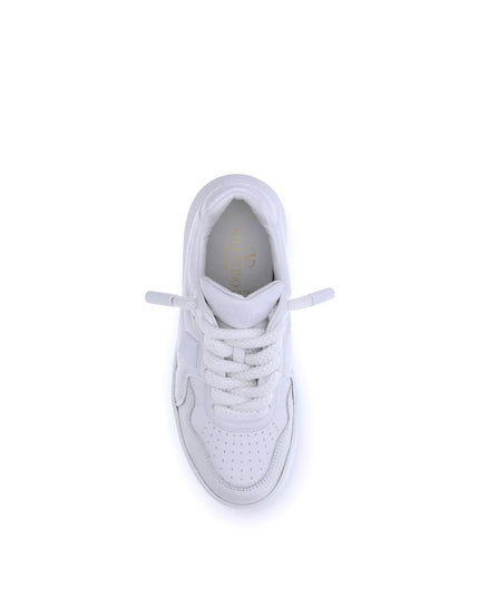 Valentino Garavani White Calf Leather Bos Taurus Chunky Sneakers