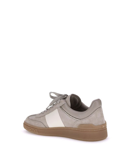 Valentino Garavani Beige Calf Leather Bos Taurus Low Top Sneakers