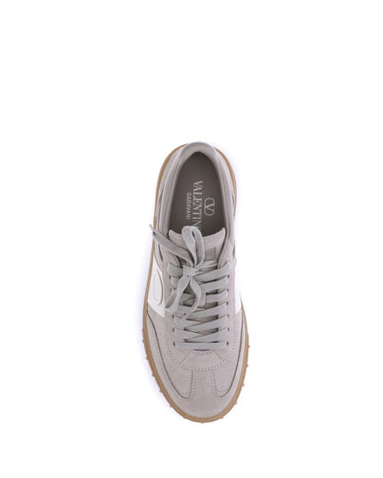 Valentino Garavani Beige Calf Leather Bos Taurus Low Top Sneakers