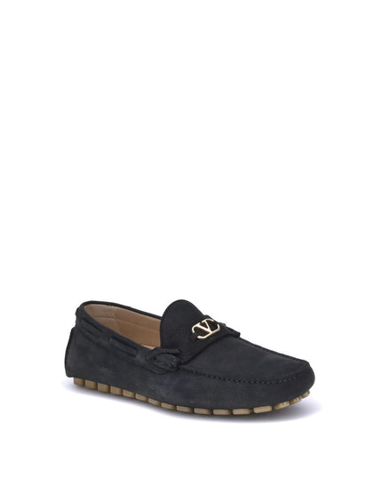 Valentino Garavani Black Rubber Slip-On Loafers