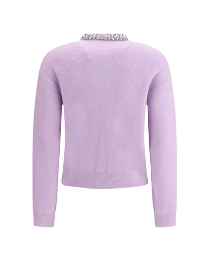 Self-Portrait Purple Viscose Cardigan