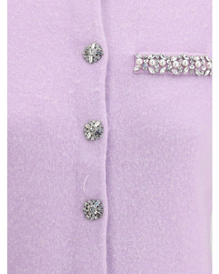 Self-Portrait Purple Viscose Cardigan