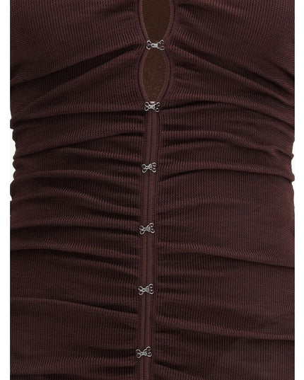 Self-Portrait Brown Viscose Casual Dress