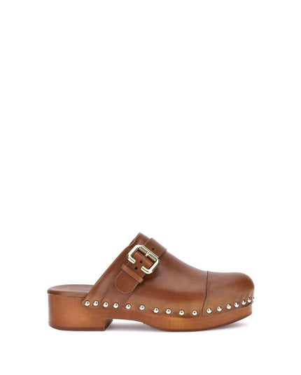 Chloé Brown Calf Leather Bos Taurus Clogs