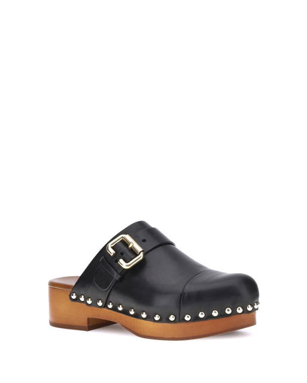 Chloé Black Calf Leather Bos Taurus Clogs