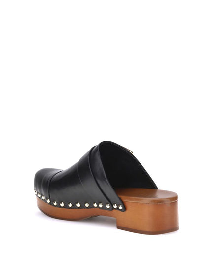Chloé Black Calf Leather Bos Taurus Clogs