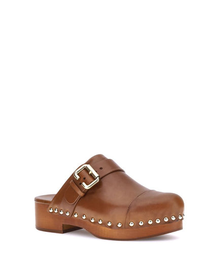 Chloé Brown Calf Leather Bos Taurus Clogs