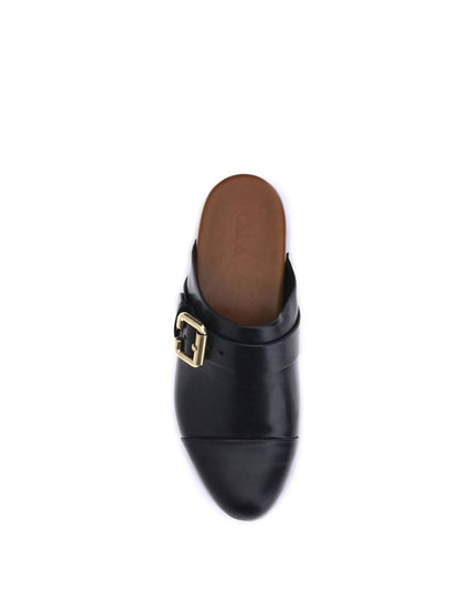 Chloé Black Calf Leather Bos Taurus Clogs