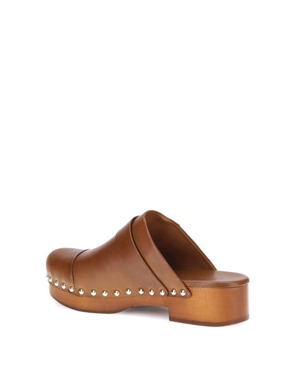 Chloé Brown Calf Leather Bos Taurus Clogs