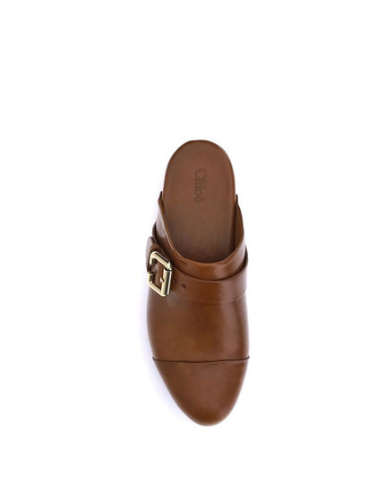 Chloé Brown Calf Leather Bos Taurus Clogs