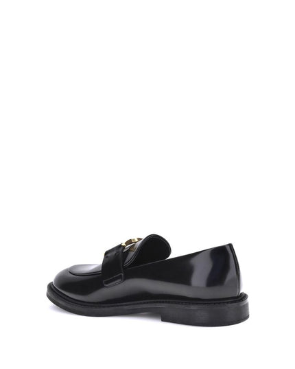 Chloé Black Calf Leather Bos Taurus Slip-On Loafers