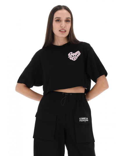Comme Des Fuckdown Black Cotton Women T-Shirt