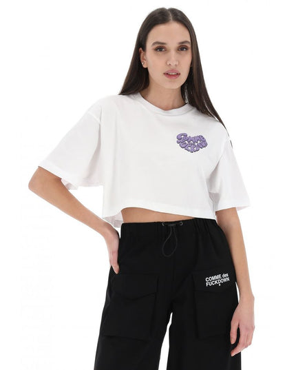 Comme Des Fuckdown White Cotton Women T-Shirt