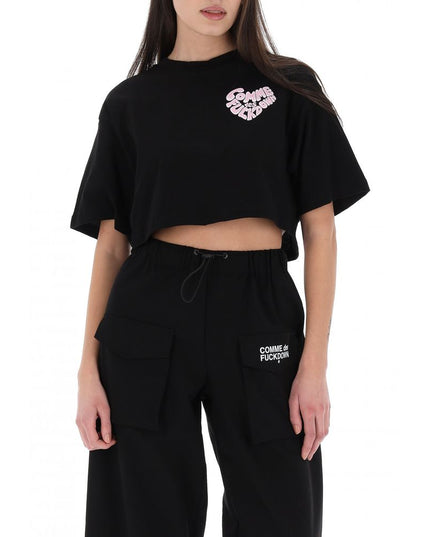 Comme Des Fuckdown Black Cotton Women T-Shirt