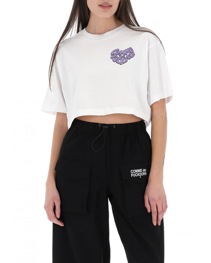 Comme Des Fuckdown White Cotton Women T-Shirt
