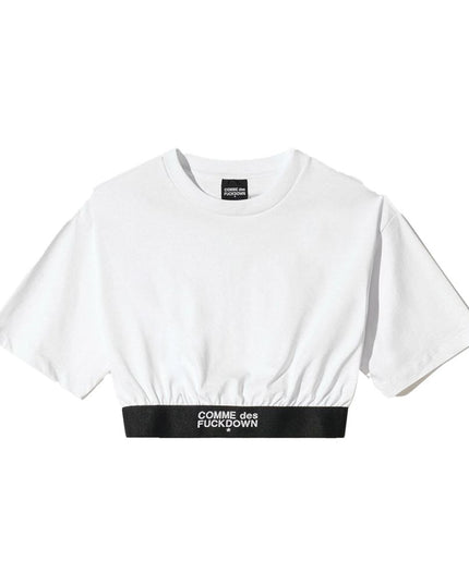 Comme Des Fuckdown White Cotton Women T-Shirt