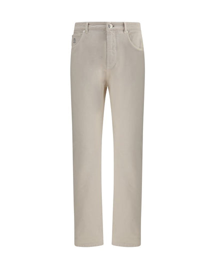Brunello Cucinelli Cream Cotton Jeans Denim
