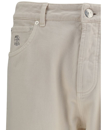 Brunello Cucinelli Cream Cotton Jeans Denim