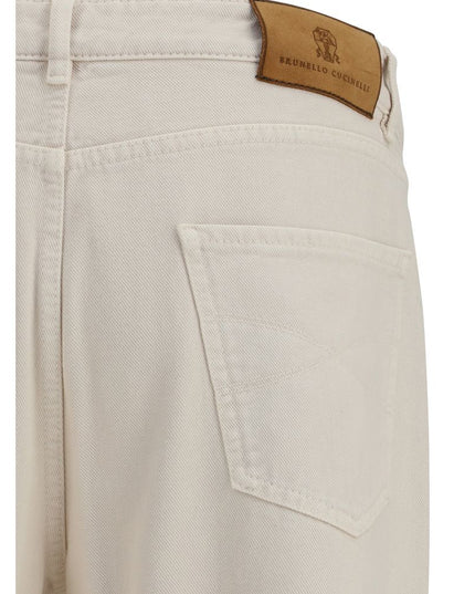 Brunello Cucinelli Cream Cotton Jeans Denim