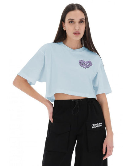 Comme Des Fuckdown Blue Cotton Women T-Shirt