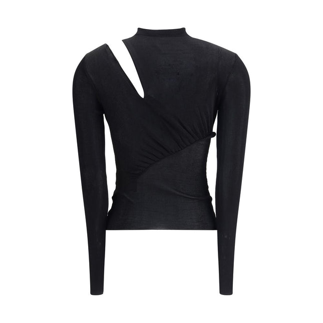 Self-Portrait Black Viscose Top