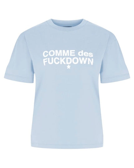 Comme Des Fuckdown Blue Cotton Women T-Shirt