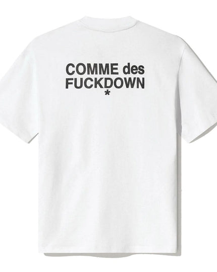 Comme Des Fuckdown White Cotton Women T-Shirt