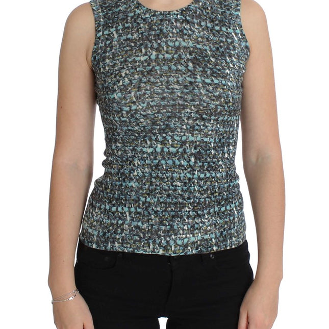 Dolce & Gabbana Blue Wool Sweater Sleeveless Pullover