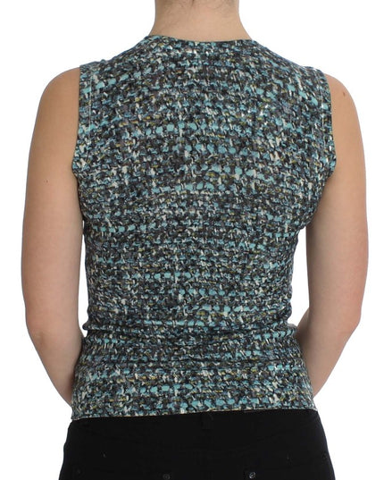 Dolce & Gabbana Blue Wool Sweater Sleeveless Pullover