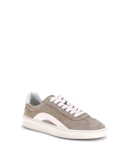 Dsquared² Beige Calf Leather Bos Taurus Low Top Sneakers