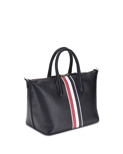 Thom Browne Black Calf Leather Bos Taurus Handbag