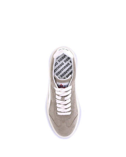 Dsquared² Beige Calf Leather Bos Taurus Low Top Sneakers