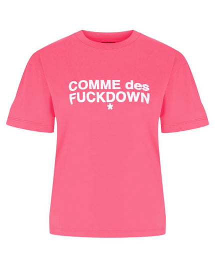 Comme Des Fuckdown Pink Cotton Women T-Shirt