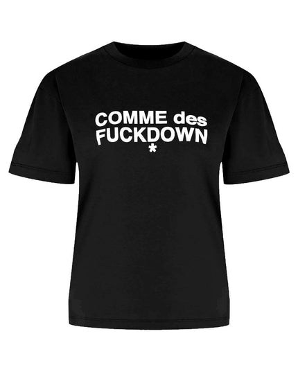 Comme Des Fuckdown Black Cotton Women T-Shirt