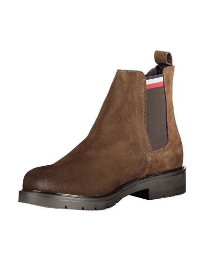 Tommy Hilfiger Brown Leather Men Boot