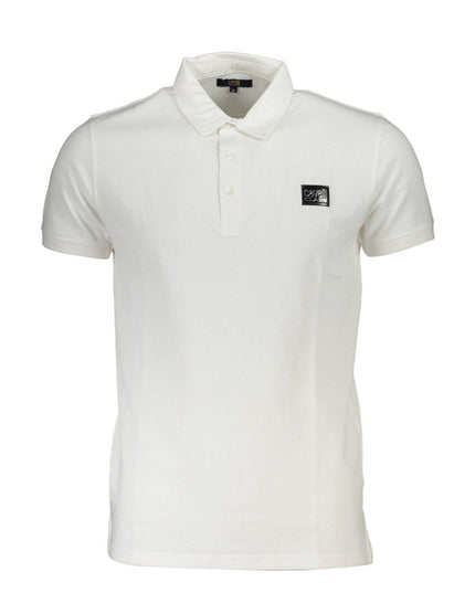Cavalli Class White Cotton Polo Shirt