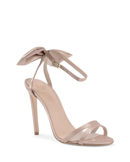 Dee Ocleppo Beige Satin Stiletto Heel Sandals