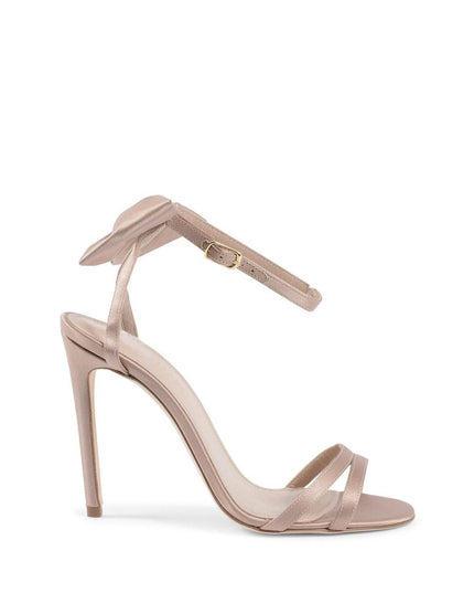 Dee Ocleppo Beige Satin Stiletto Heel Sandals