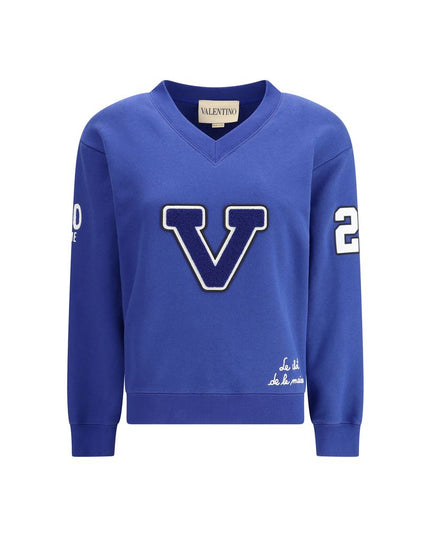 Valentino Blue Cotton Sweatshirt