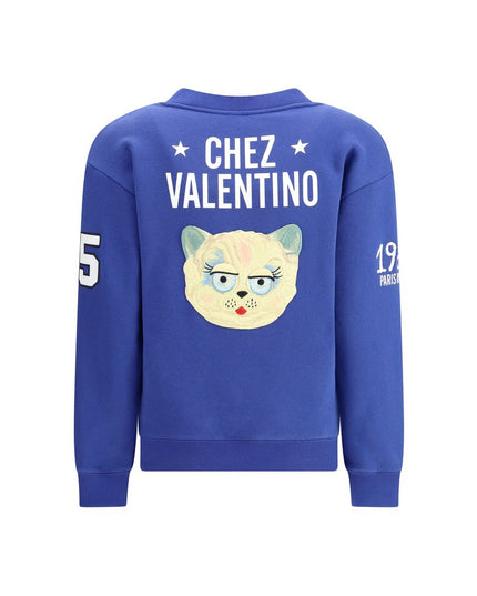 Valentino Blue Cotton Sweatshirt