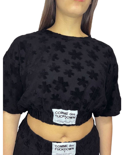 Comme Des Fuckdown Black Cotton Women Sweater