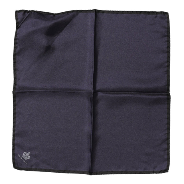 Dolce & Gabbana Blue DG Crown Silk Square Men Foulard Scarf