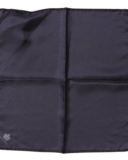 Dolce & Gabbana Blue DG Crown Silk Square Men Foulard Scarf