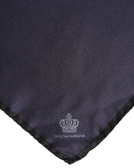 Dolce & Gabbana Blue DG Crown Silk Square Men Foulard Scarf