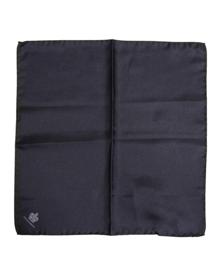 Dolce & Gabbana Blue DG Crown Silk Square Men Foulard Scarf
