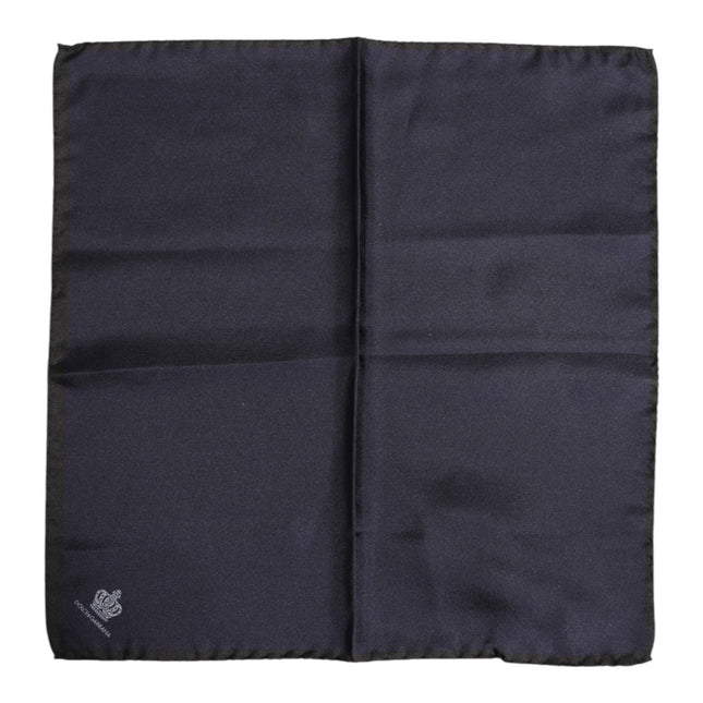 Dolce & Gabbana Blue DG Crown Silk Square Men Foulard Scarf